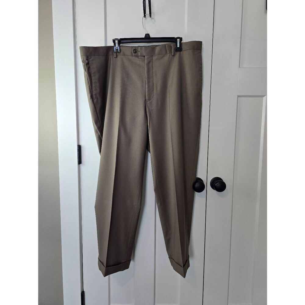 Angelo Rossi Suit Pants 42X38 Tan/Brown Hand Tailored